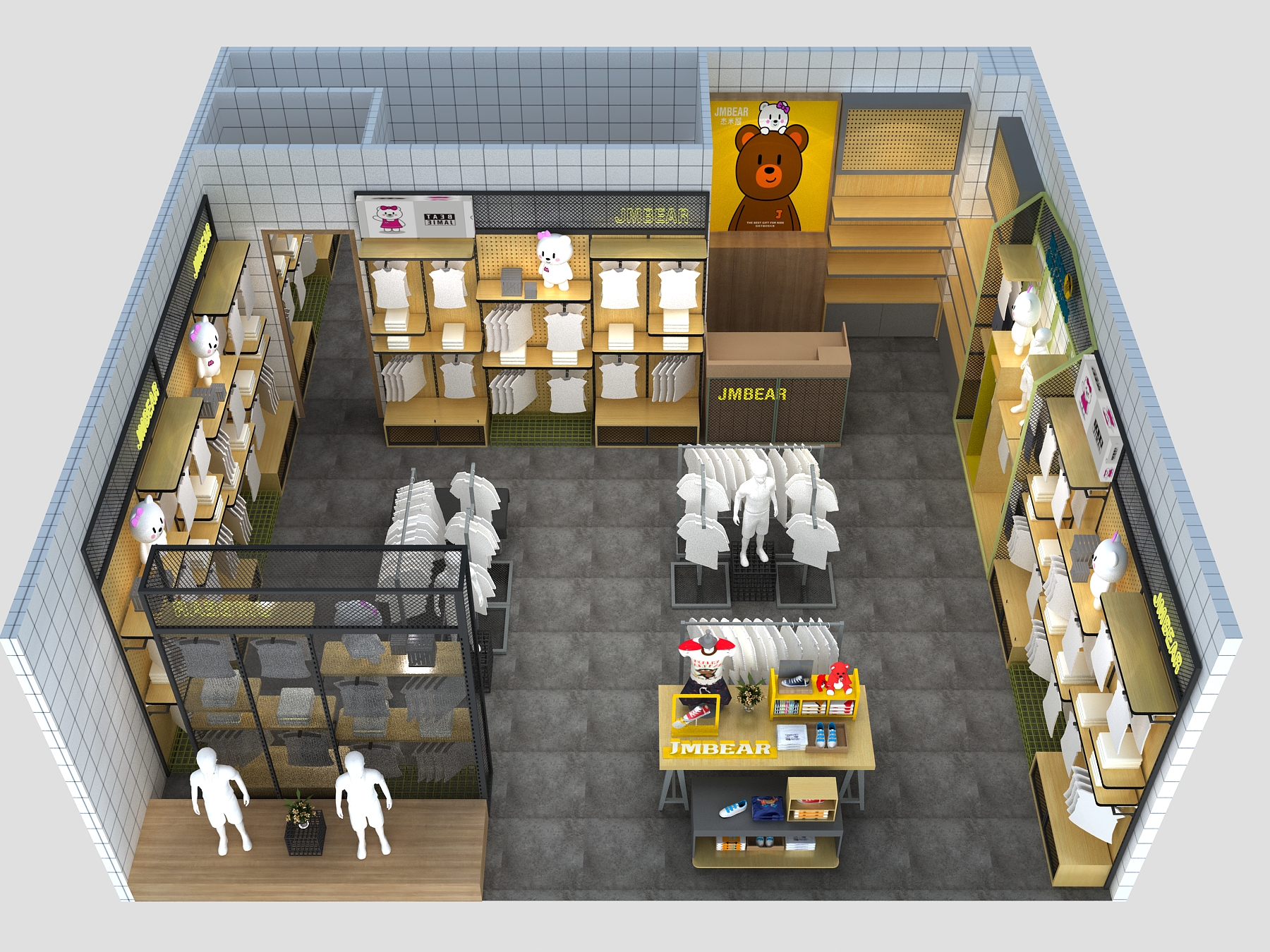 杰米熊童裝展柜，童裝展柜廠